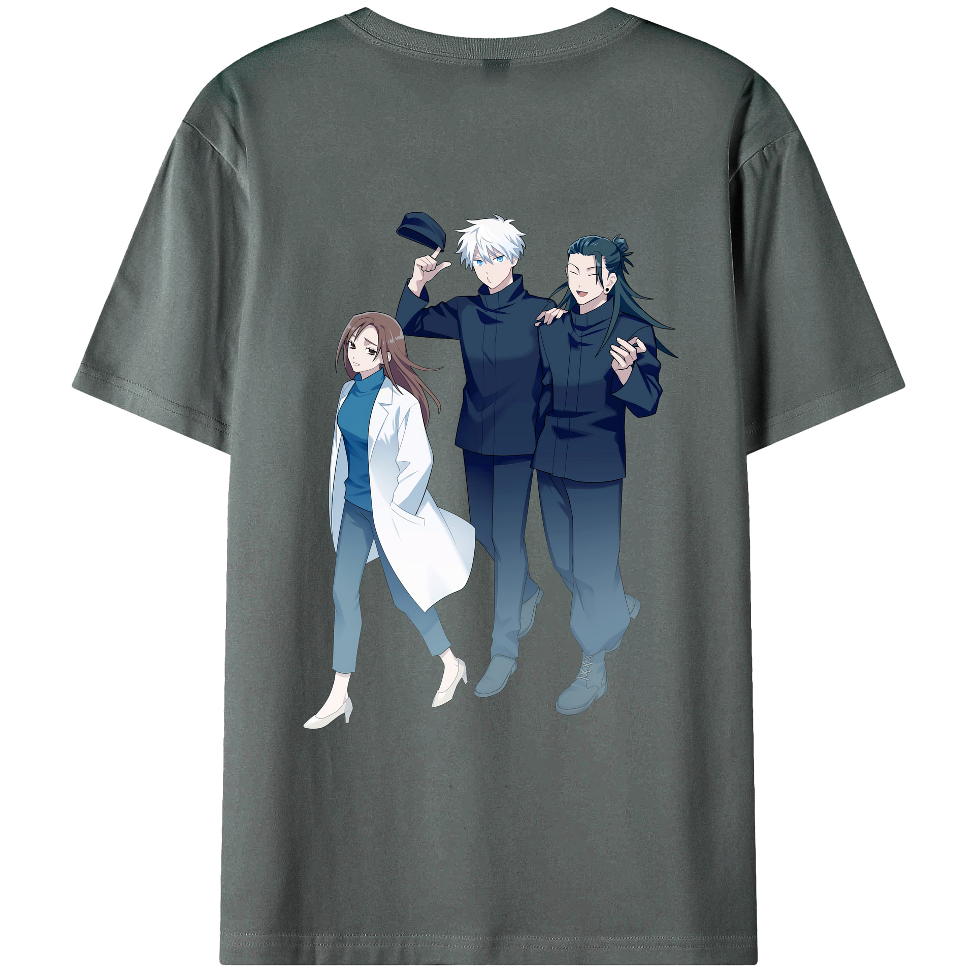 （画像用） 呪術廻戦 Jujutsu Kaisen 綿100％ メンズ半袖Tシャツ（バックプリント） 通気性